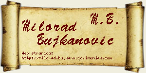 Milorad Bujkanović vizit kartica